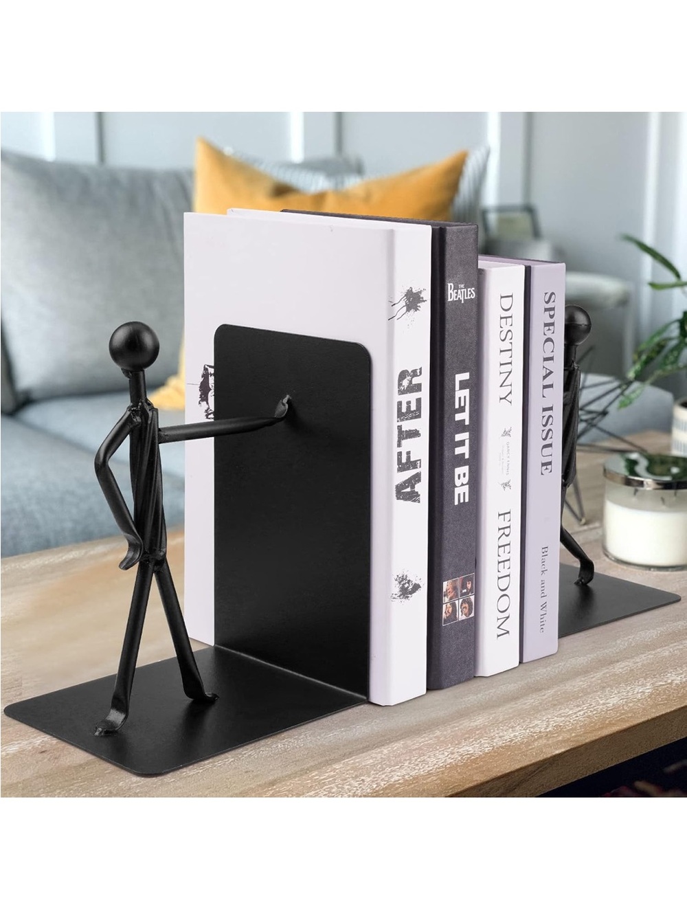Metal Stick Figure Bookends in Black - Home Accents
